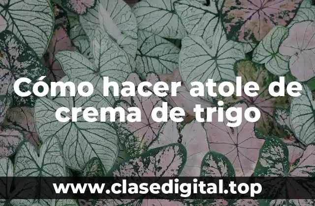 Cómo hacer atole de crema de trigo
