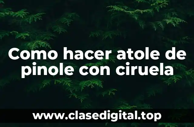 Como hacer atole de pinole con ciruela