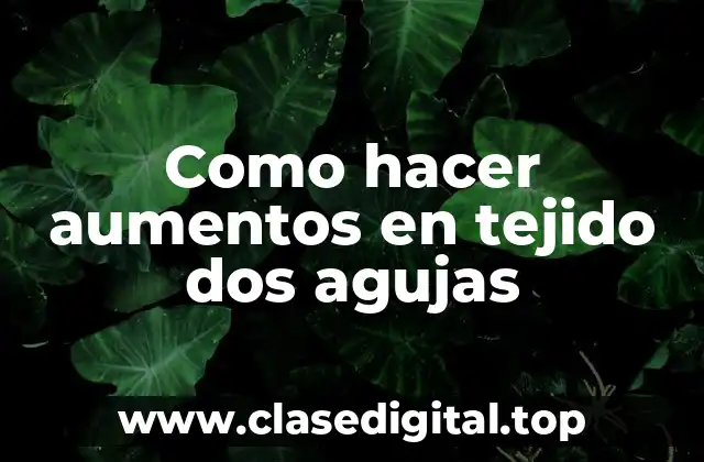 Como hacer aumentos en tejido dos agujas