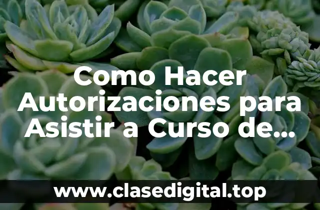 Como Hacer Autorizaciones para Asistir a Curso de Capacitación