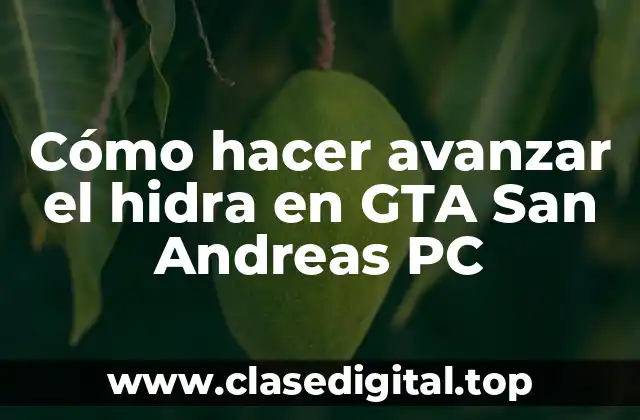 Cómo hacer avanzar el hidra en GTA San Andreas PC