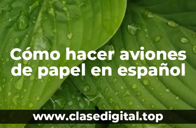 Cómo hacer aviones de papel en español