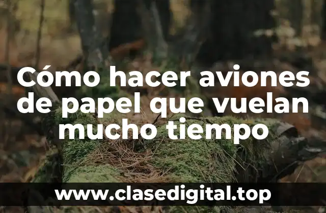 Cómo hacer aviones de papel que vuelan mucho tiempo