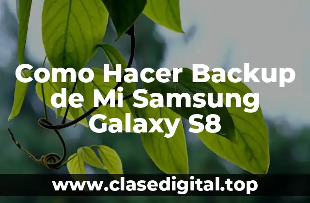 Como Hacer Backup de Mi Samsung Galaxy S8