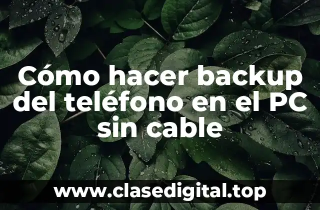 Cómo hacer backup del teléfono en el PC sin cable