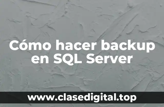 Cómo hacer backup en SQL Server