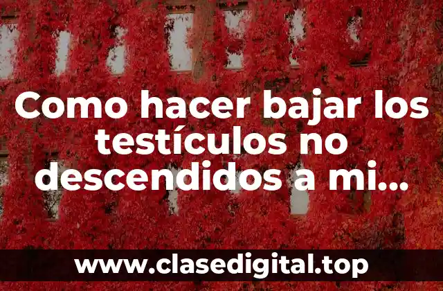 Como hacer bajar los testículos no descendidos a mi bebé