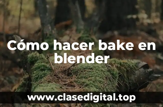 Cómo hacer bake en blender