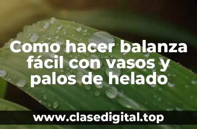 Como hacer balanza fácil con vasos y palos de helado