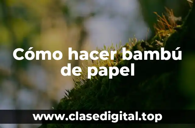 ¿Qué es un bambú de papel?