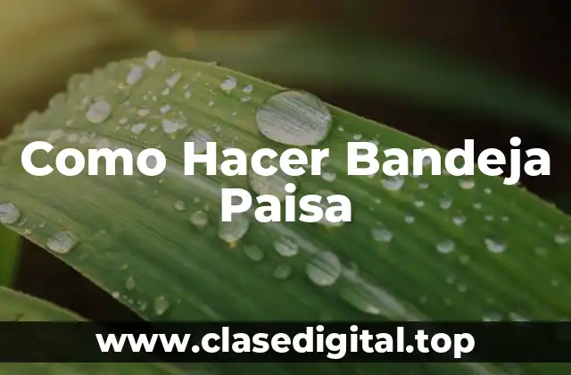 Como Hacer Bandeja Paisa