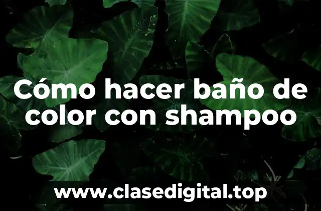 Cómo hacer baño de color con shampoo
