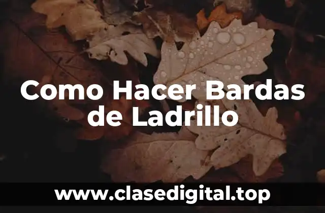 Como Hacer Bardas de Ladrillo