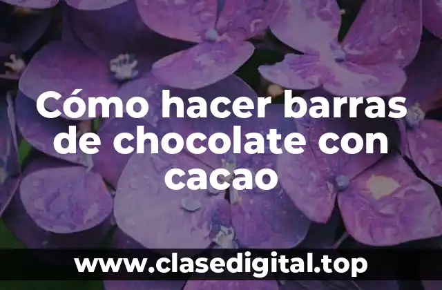 Cómo hacer barras de chocolate con cacao