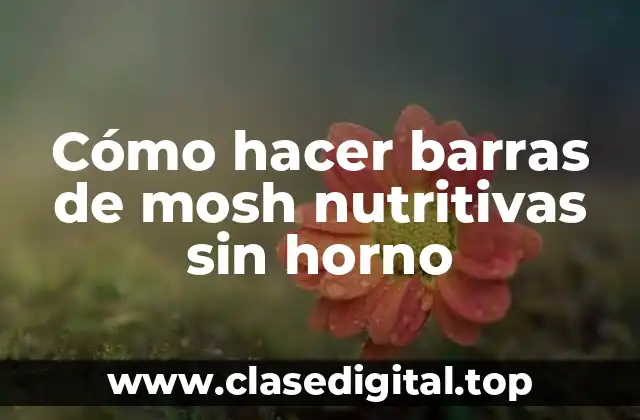 Cómo hacer barras de mosh nutritivas sin horno