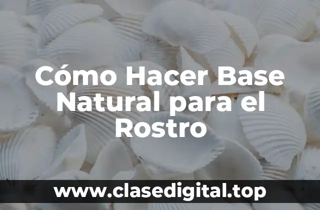 Cómo Hacer Base Natural para el Rostro