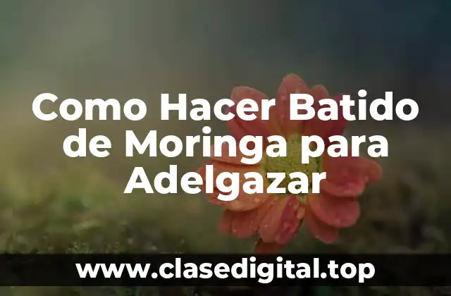 Como Hacer Batido de Moringa para Adelgazar