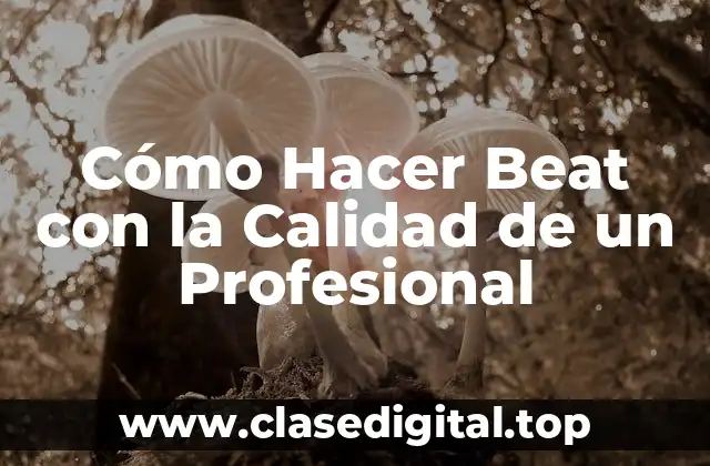 Cómo Hacer Beat con la Calidad de un Profesional