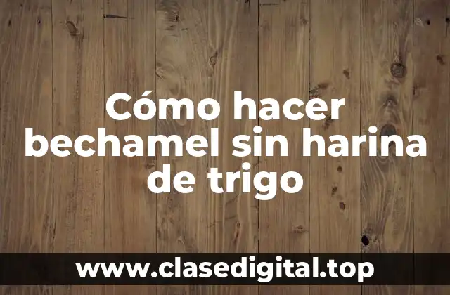 Cómo hacer bechamel sin harina de trigo