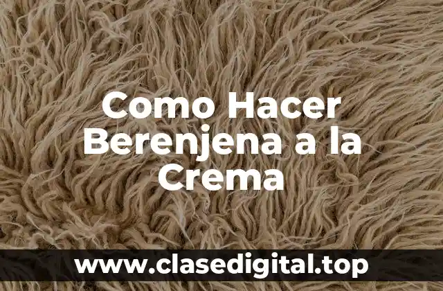 Como Hacer Berenjena a la Crema