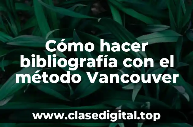 ¿Qué es el método Vancouver?