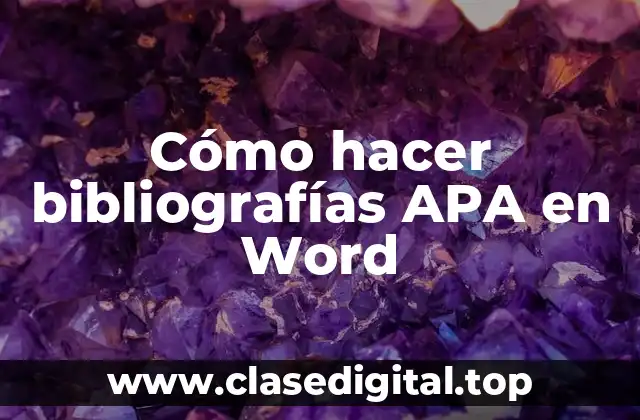 Cómo hacer bibliografías APA en Word
