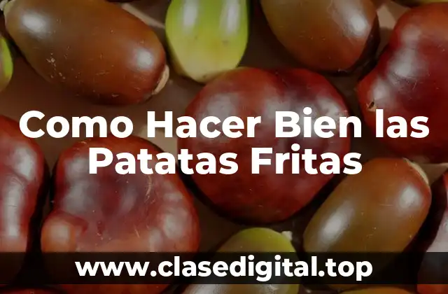 Como Hacer Bien las Patatas Fritas