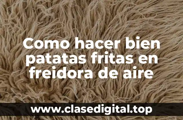 Como hacer bien patatas fritas en freidora de aire