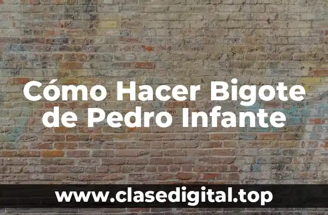 Cómo Hacer Bigote de Pedro Infante