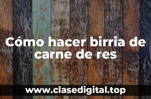 Cómo hacer birria de carne de res