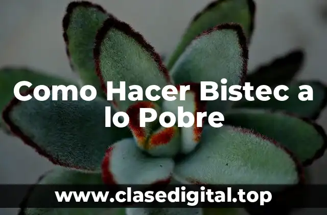 Como Hacer Bistec a lo Pobre