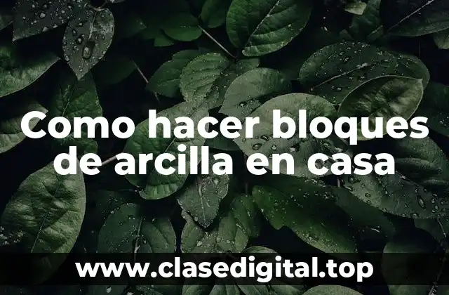 Como hacer bloques de arcilla en casa