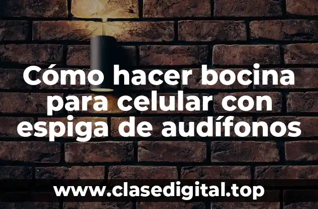 Cómo hacer bocina para celular con espiga de audífonos