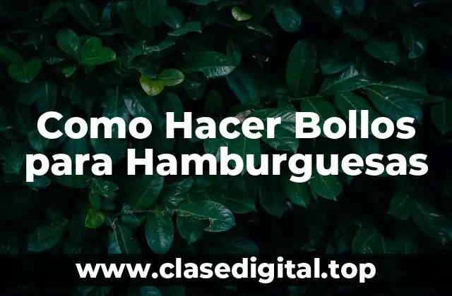 Como Hacer Bollos para Hamburguesas