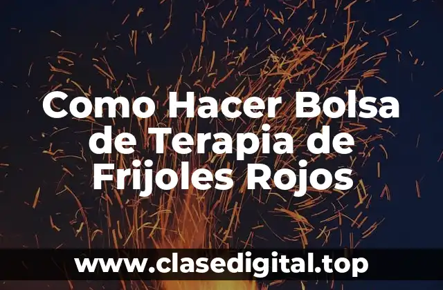 Como Hacer Bolsa de Terapia de Frijoles Rojos