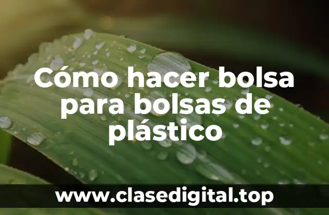 Cómo hacer bolsa para bolsas de plástico