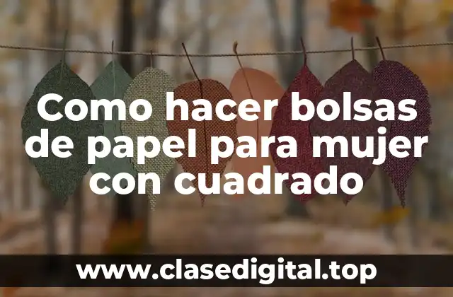 Como hacer bolsas de papel para mujer con cuadrado