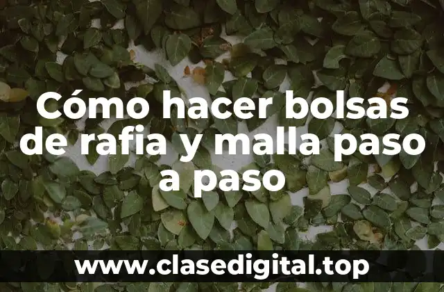 Cómo hacer bolsas de rafia y malla paso a paso