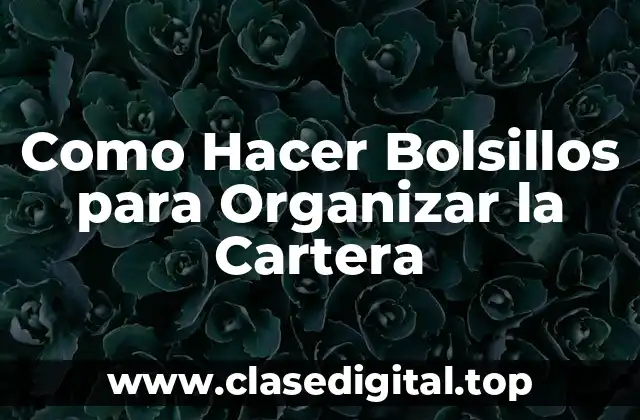 Como Hacer Bolsillos para Organizar la Cartera