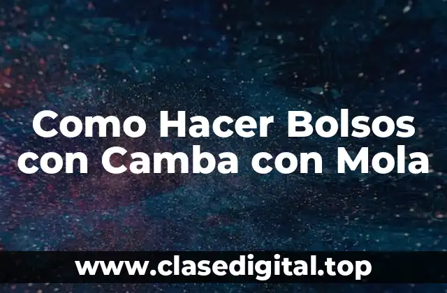 Como Hacer Bolsos con Camba con Mola