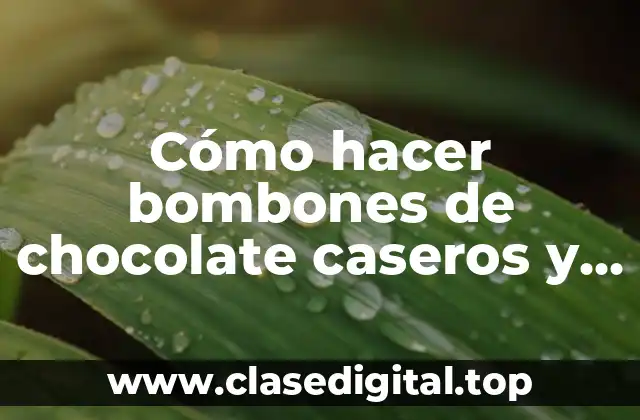 Cómo hacer bombones de chocolate caseros y fáciles
