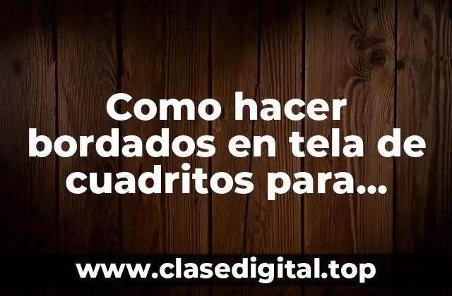 Como hacer bordados en tela de cuadritos para principiantes