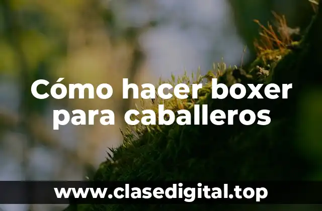 Cómo hacer boxer para caballeros