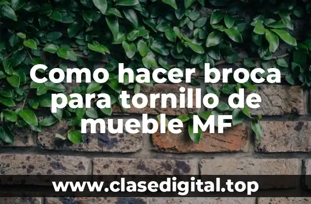 ¿Qué es una broca para tornillo de mueble MF?