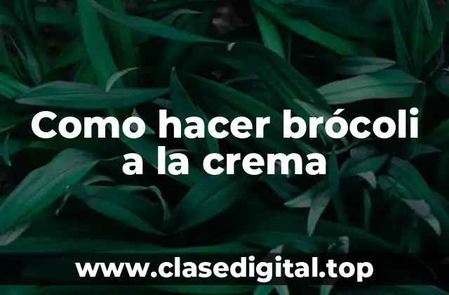Como hacer brócoli a la crema