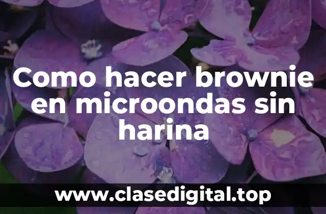 ¿Qué es un brownie en microondas sin harina y para qué sirve?