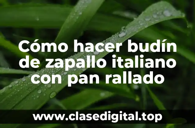 Cómo hacer budín de zapallo italiano con pan rallado