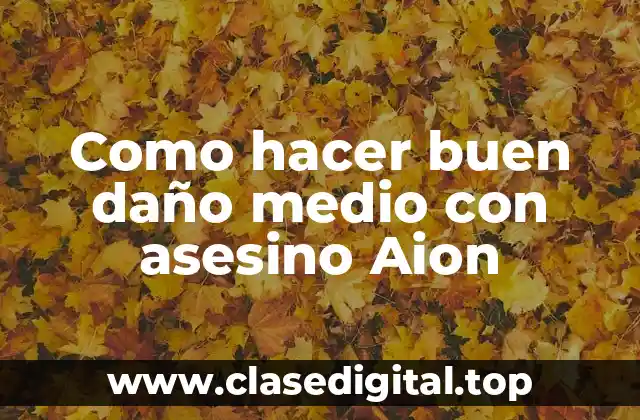 ¿Qué es hacer buen daño medio con asesino Aion?