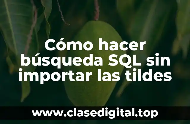 Búsqueda SQL sin tildes: ¿Qué es y cómo funciona?