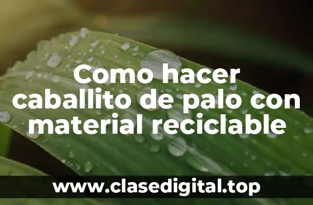 Como hacer caballito de palo con material reciclable